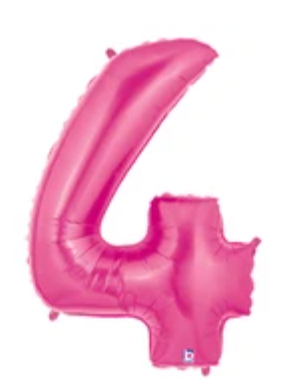 Number 4 40" Pink Foil Number Balloons