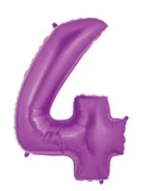 Number 4 40" Purple Foil Number Balloons