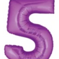Number 5 40" Purple Foil Number Balloons