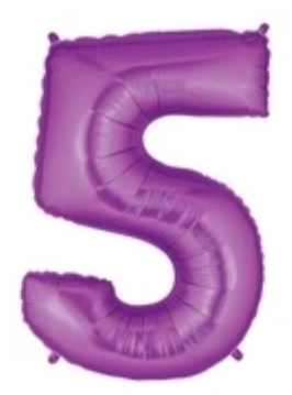 Number 5 40" Purple Foil Number Balloons