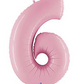 Number 6 40" Pastel Pink Foil Number Balloons