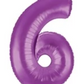 Number 6 40" Purple Foil Number Balloons