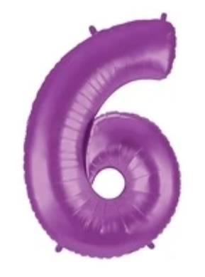 Number 6 40" Purple Foil Number Balloons