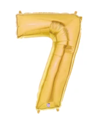 Number 7 40" Gold Foil Number Balloons