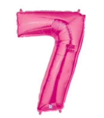 Number 7 40" Pink Foil Number Balloons