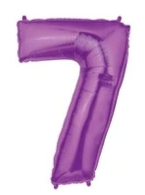 Number 7 40" Purple Foil Number Balloons