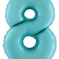 Number 8 40" Pastel Blue Foil Number Balloons