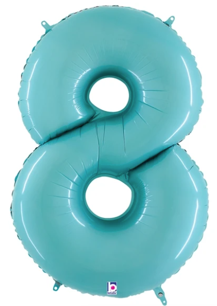 Number 8 40" Pastel Blue Foil Number Balloons