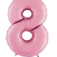 Number 8 40" Pastel Pink Foil Number Balloons