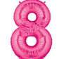 Number 8 40" Pink Foil Number Balloons