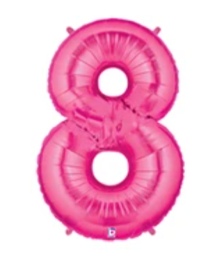 Number 8 40" Pink Foil Number Balloons