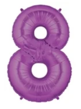 Number 8 40" Purple Foil Number Balloons