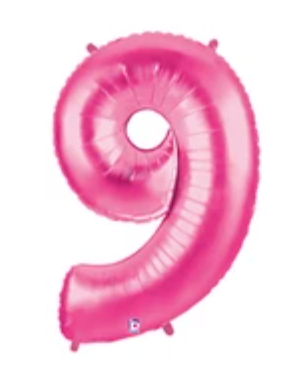Number 9 40" Pink Foil Number Balloons