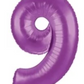 Number 9 40" Purple Foil Number Balloons