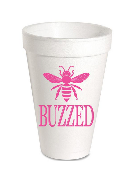 Buzzed - Pink Bee - Styrofoam Cups