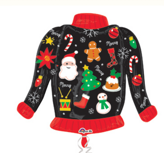 31" Ugly Christmas Sweater Foil Balloon