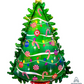 36" Iridescent Christmas Tree Foil Balloon
