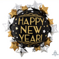 30" Happy New Year Gold and Silver Stars Foil Balloon