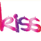 KISS Letters Pink/Purple Foil Balloon