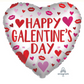 18" Galentine's White Heart with Lips Foil Balloon
