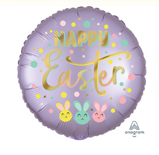 18" Happy Easter Bunny Trio Foil Balloon
