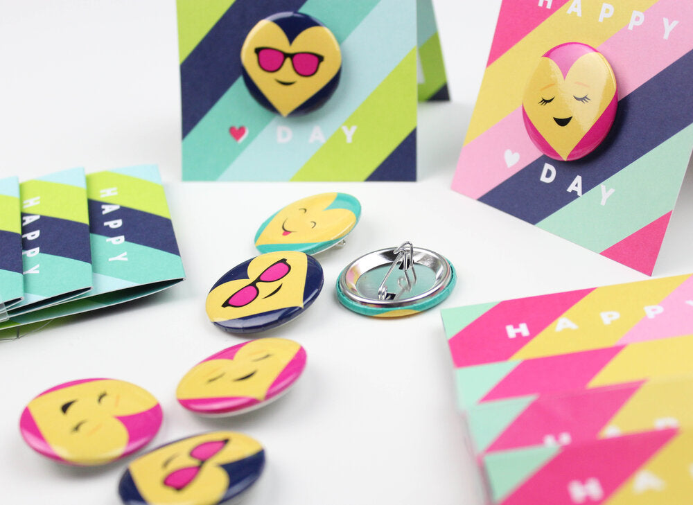 Emoji Button Valentine Cards